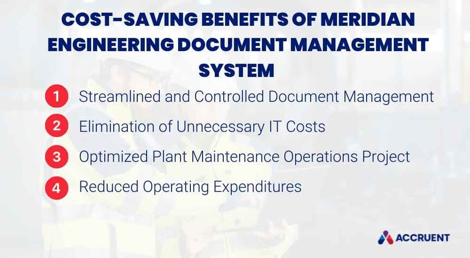 Meridian EDMS engineering document management system cost savings 