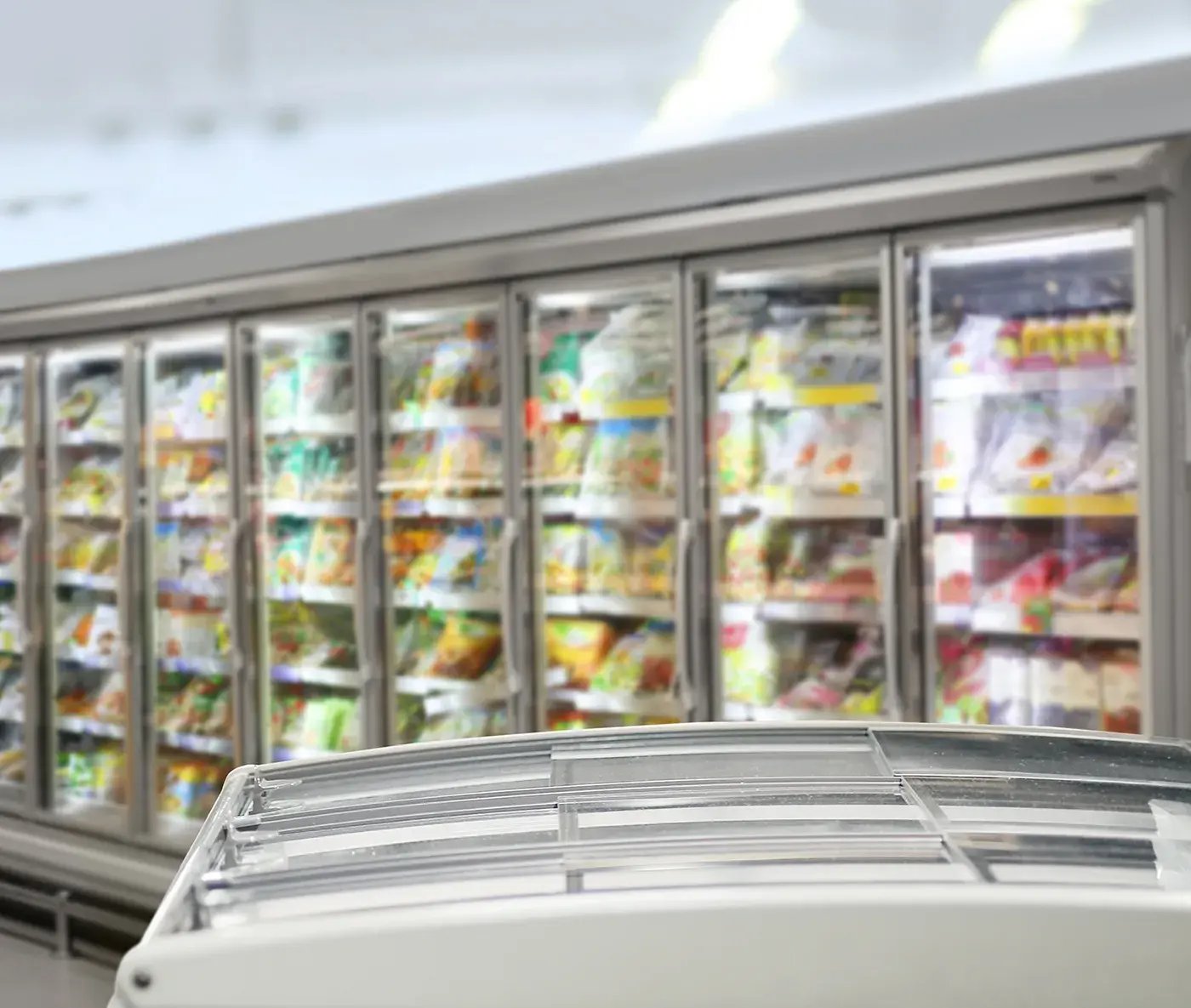 Grocery store refrigeration cases