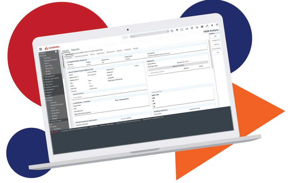 Dashboard of Lx Contracts for maintaining GASB compliance.