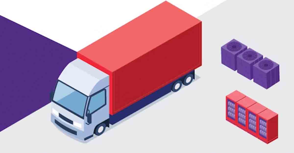 Illustration of a delivery truck with cargo