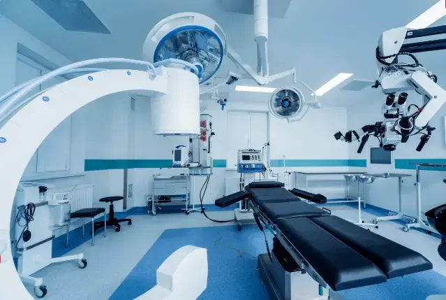 An operating room with well-equipped medical equipments